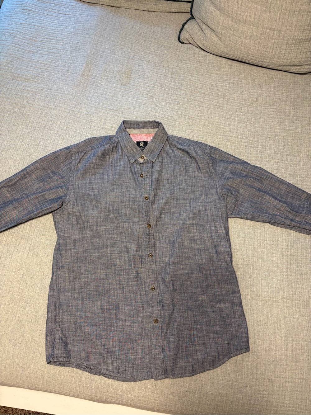 Men's Blue Button-Up Shirt